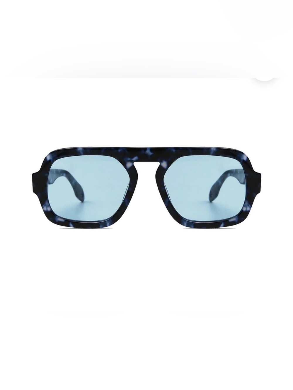 Women’s Blue Lens Tortoise-Pattern Sunglasses